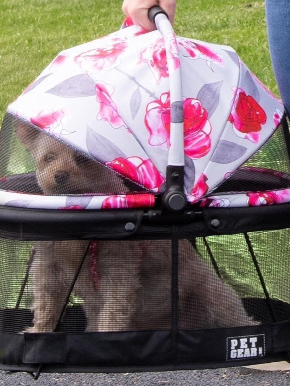 Floral Pink Pet Stroller Canopy